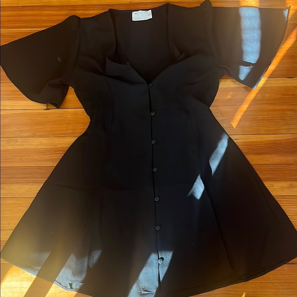 Elegant Black Button-Down Dress